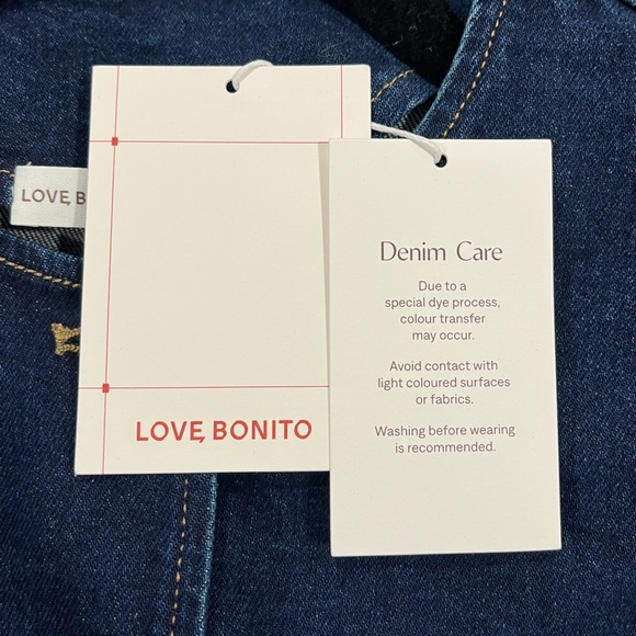 NWT Love, Bonito Relaxed Denim Round Neck Button Down Vest Top in Indigo - Picture 10 of 12